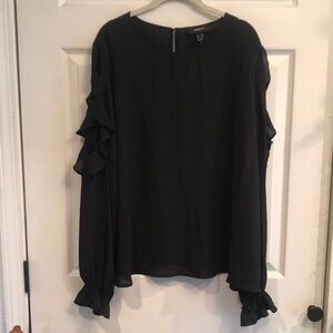 Forever 21+ brand size 3X long sleeve blouse w/ cold shoulder sleeves - NWT